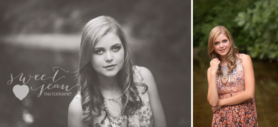 beautiful teen by the creek High School Senior Photographer