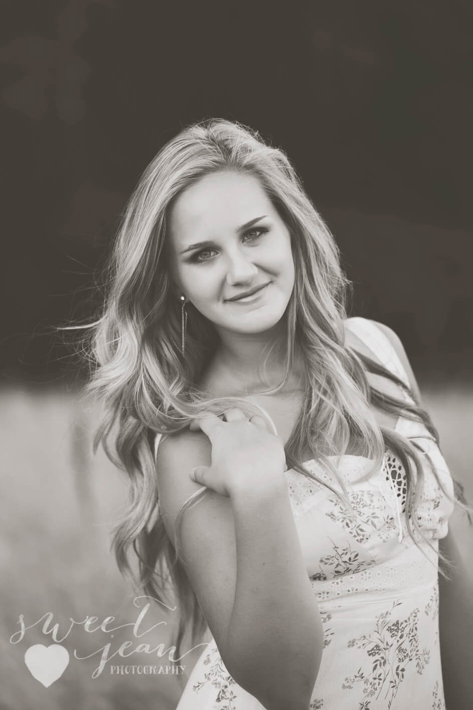 amazing high school senior girl with long hair