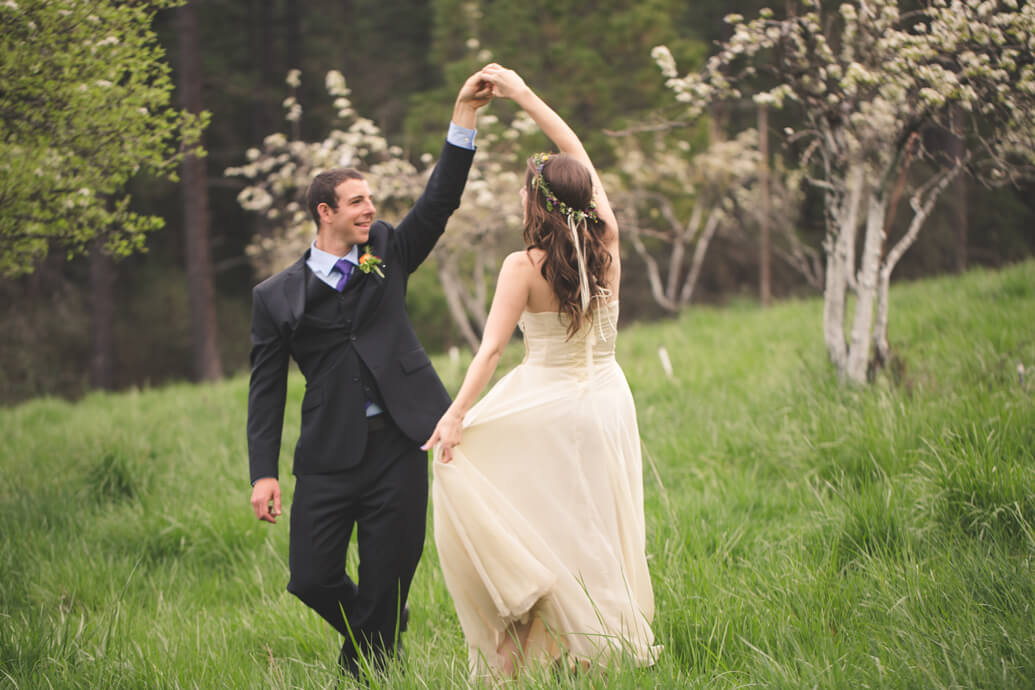 Nevada City Wedding Dancing in Orchard