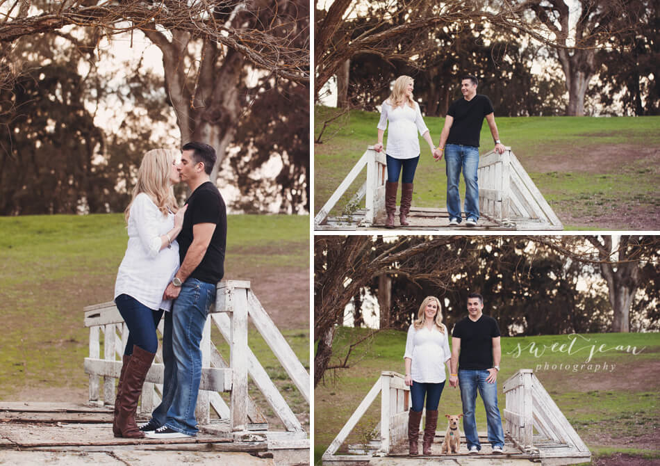 kissing couple portrait Roseville Maternity Session