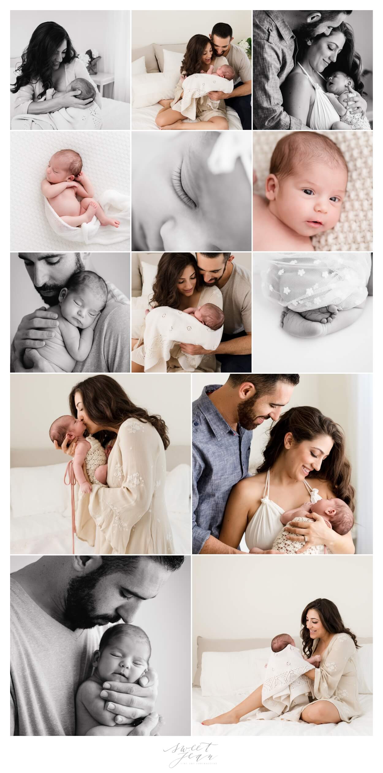 Collage of family images Roseville Newborn Studio 1