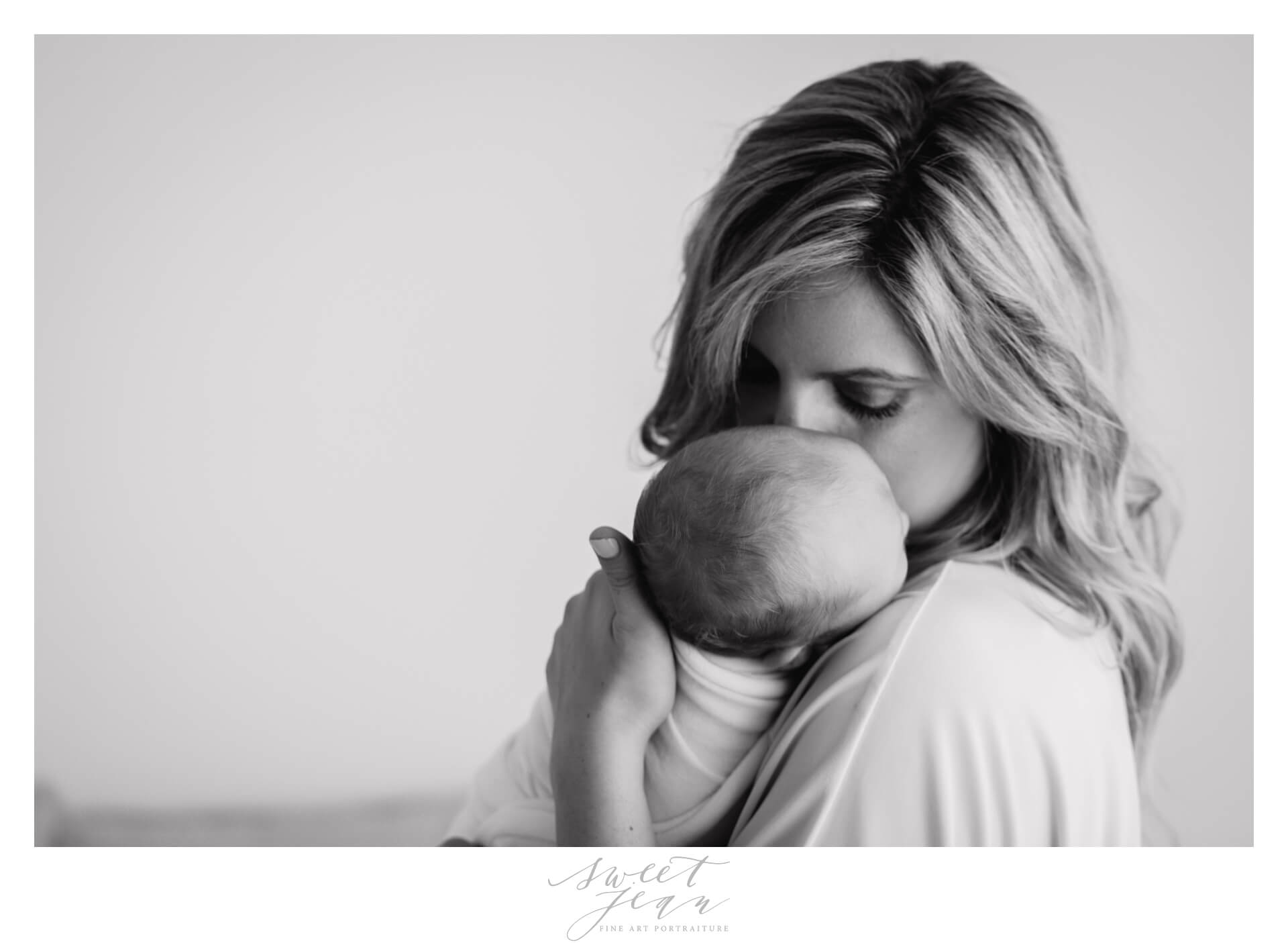 Mother holding Baby Black & White Sacramento Baby Photographer Sweet Jean Photography