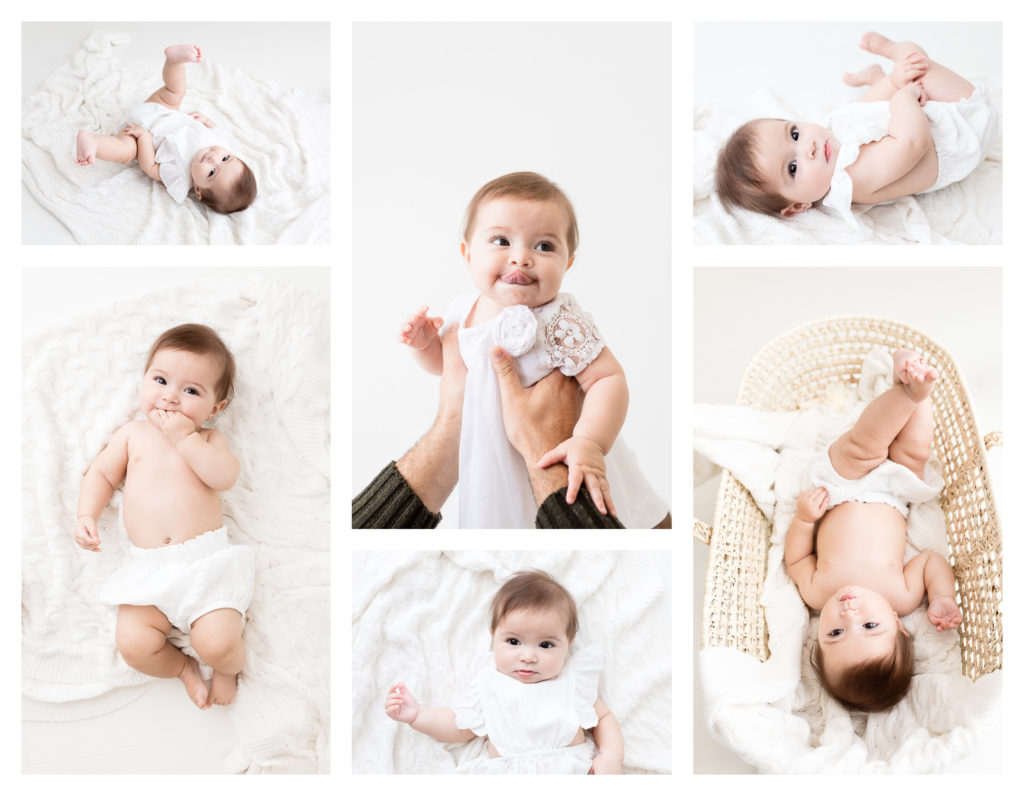 photo collage of 6 month old baby girl