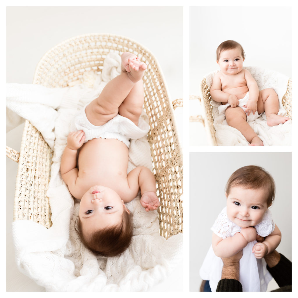 photo collage of 6 month old baby girl